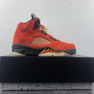 Nike Air Jordan 5 Retro Black Fire Red Sneakers Women's 9