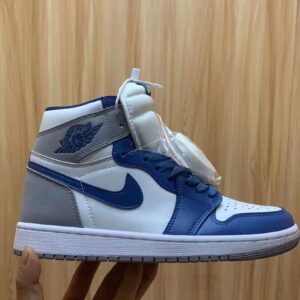 Air Jordan 1 Mid SE trendy retro basketball shoes white gray blue 36-46 with half-size shipment 5