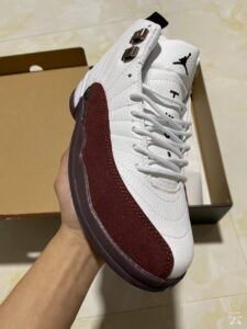 Air Jordan 12 A Ma Maniere Size 6.W / 5M White Burgundy Crus