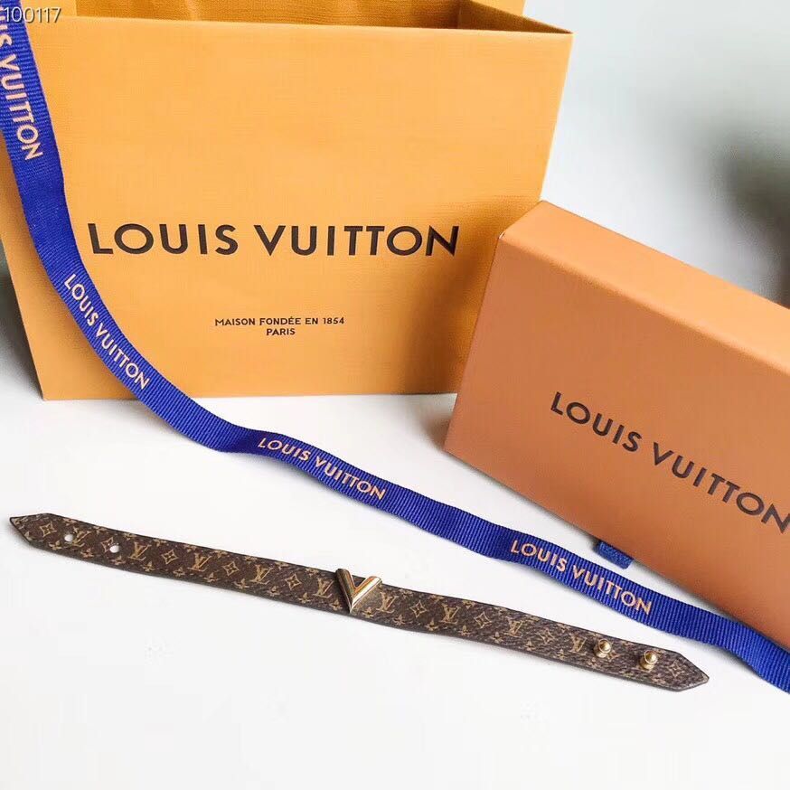 Beautiful LV bracelet uitton Louis Vuitton LV double-sided presbyterian leather bracelet new color shipment, counter consistent, hot products shipped, unique design, retro avant-garde, beauty must have, multi-color selection 9 - Image 3
