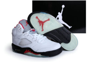 Air Jordan 5 Retro Fire Red Silver Tongue White Black
