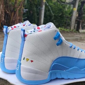 Nike Air Jordan Retro 12 Emoji GS Blue Size 6Y/ 7.5 Women Model DQ4365-114