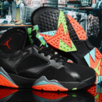 Air Jordan 7 Retro BG Barcelona Nights 705412-007 Black Shoes Sz 6y (Women 7.5)