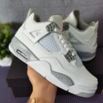 JORDAN 4 Silver Gray Men's Shoes 40--475