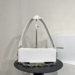 Link bag, imported original cowhide, high-end quality, gift bag invoice, size 23x15x9  white