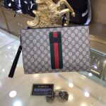 Men's specialty clutch adopts imported original cowhide high-end quality gift bag invoice size 30x20 DD661015504 gray color