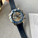 Omega Seamaster Diver 300 M 42mm Grey Wave Dial Leather strap