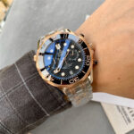 Omega Seamaster Diver 300M Chronograph Steel 44mm Blue Rose Gold Dial