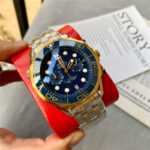 Omega Seamaster Diver 300M Chronograph Steel 44mm Blue dial with gold border