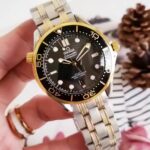 Omega Seamaster Diver 300M Two Tone Yellow Gold Black Dial