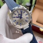 Omega Seamaster Aqua Terra Mens Watch Stainless Automatic 41mm Grey- leather strap