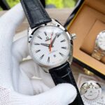 Omega Seamaster Aqua Terra Mens Watch Stainless Automatic 41mm White- leather strap (Copy)