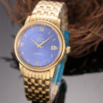 Omega DeVille Prestige Stainless Steel Watch Blue Gold 424.10.40.20.03.001