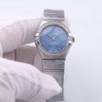 OMEGA Constellation Steel on Steel Blue Dial Watch, 28mm