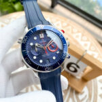 Omega AMERICA'S CUP Seamaster 300m Chronograph 44mm Blue Dial-Leather Strap