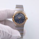 Omega Constellation Quartz Tahiti Watch - 27 mm Steel And Yellow Gold Case - Tahiti Mother-Of-Pearl Diamond Dial - 123.20.27.60.57.007