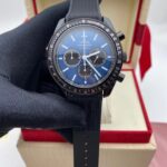 Omega Speedmaster Racing Co-Axial Chronometer Blue Dial -leather strap