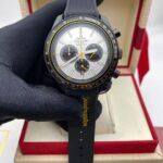 Omega Speedmaster Racing Co-Axial Chronometer White Dial -leather strap