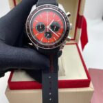 Omega Speedmaster Racing Co-Axial Chronometer Red Dial -leather strap