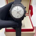 Omega Speedmaster Racing Co-Axial Chronometer White Dial -leather strap