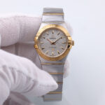 Omega Constellation Quartz 27mm Silver colored/18 carat rose gold