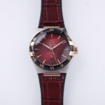 Omega Constellation Co-Axial Silver Maroon Dial