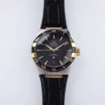 Omega Constellation Co-Axial Silver Maroon Dial