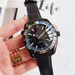 Omega Seamaster Planet Ocean GMT "Deep Black" Blue 45mm replica