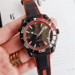 Omega Seamaster Planet Ocean GMT 'Deep Black' Red