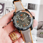 Omega  Seamaster Planet Ocean 600M 43.5mm Titanium Case Grey Rubber Strap Men's Watch 215.92.44.21.99.001-PO