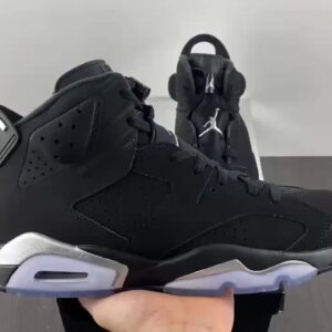 Nike Air Jordan 6 Chrome Metallic Silver size 10.5 DX2836-001 OG VI Retro Black