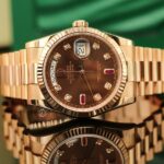 Rolex Day Date 36 Chocolate Dial Solid Rose Gold Watch