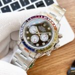 Rolex Replica Daytona Cosmograph Rainbow 40mm Watch  silver white wire