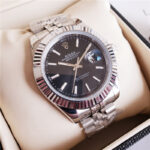 Rolex Datejust 41 M126334-0004 126334-0004 Oystersteel and 18ct White Gold Silver Dial  silver white strap black face