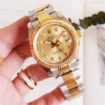 Rolex Datejust 41mm Steel and Rose Gold White Mother-of-Pearl with Diamonds  gold dial 126331