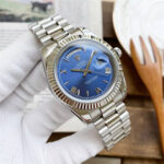 Rolex Day-Date 40mm President 18kt YG White Dial 228238 Bevelled Deconstructed ( green face silver white strap)