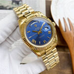 Rolex Day-Date 40mm President 18kt YG White Dial 228238 Bevelled Deconstructed ( green face gold strap)