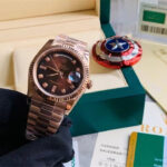 Rolex Day-Date 36 128235 Rose Gold Brown Watch