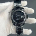 BLACK SUB MARINE DIVE WATCH W/ NH35 MOD 100 M DIVE 40 MM SILVER MILITARY DLC