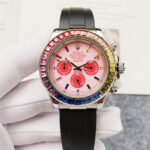 Rolex Daytona 40mm Custom Rainbow Black Dial Rainbow Bezel Stainless Oyster B/P