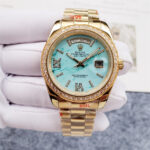 Rolex Everose Gold Day-Date 36 128235-0064 Mặt Số Turquoise