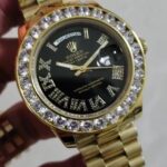 Rolex Day-Date 36mm 1803 Black Diamond Dial Yellow Gold Presidential Bracelet