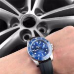 Rolex Submariner 116610LN Date Ceramic Bezel Rubber B Oyster Bracelet Watch Mint blue dial