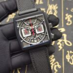 Tag Heuer MONACO CBL2188 CBL2184/2183 TAG Heuer Monaco Chronograph Leather Silicone Watch Strap 22mm black strap