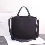 Tote bag with imported original fabric High-end quality Delivery gift bag invoice Size 37x35 DD55019504black